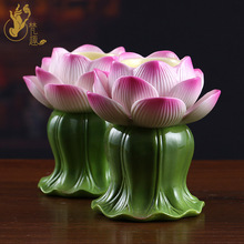 梵趣 德化陶瓷佛堂烛台佛前供佛灯蜡烛台灯 灯座佛具用品