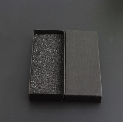 天地盖小长黑盒 尺寸130*55*17mm长黑盒黑色金属礼品钥匙扣包装盒