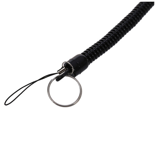 Key elastic lanyard TPU plastic spring rope metal key chain lanyard anti-lost mobile phone rope hardware accessories