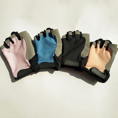 薄款健身器械防滑露指男女动感单车半指户外登山骑行运动手套|ms