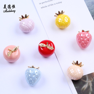 diy儿童头绳单饰品配件苹果草莓菠萝清爽一夏亚克力水果头饰散珠