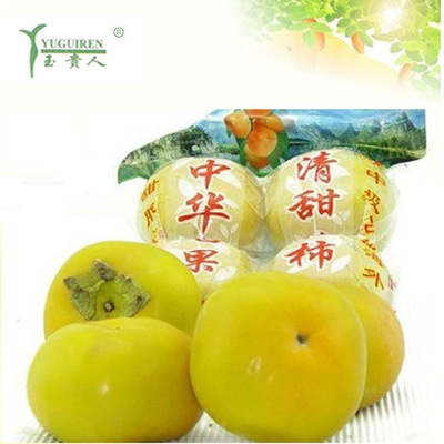 Gongcheng Crisp persimmon Place of Origin Straight hair Yuguiren Four fruit vacuum Crisp persimmon 10-12 bag 18 Pounds loaded Designed for wholesale