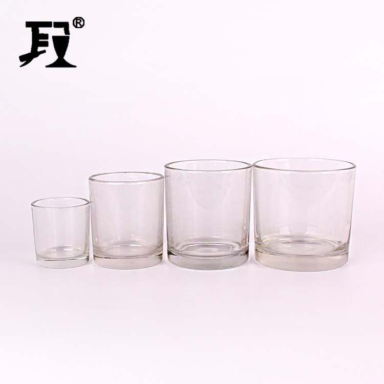 现货压机产品玻璃烛台 350毫升厚底口杯 时尚欧式家居摆件蜡烛台