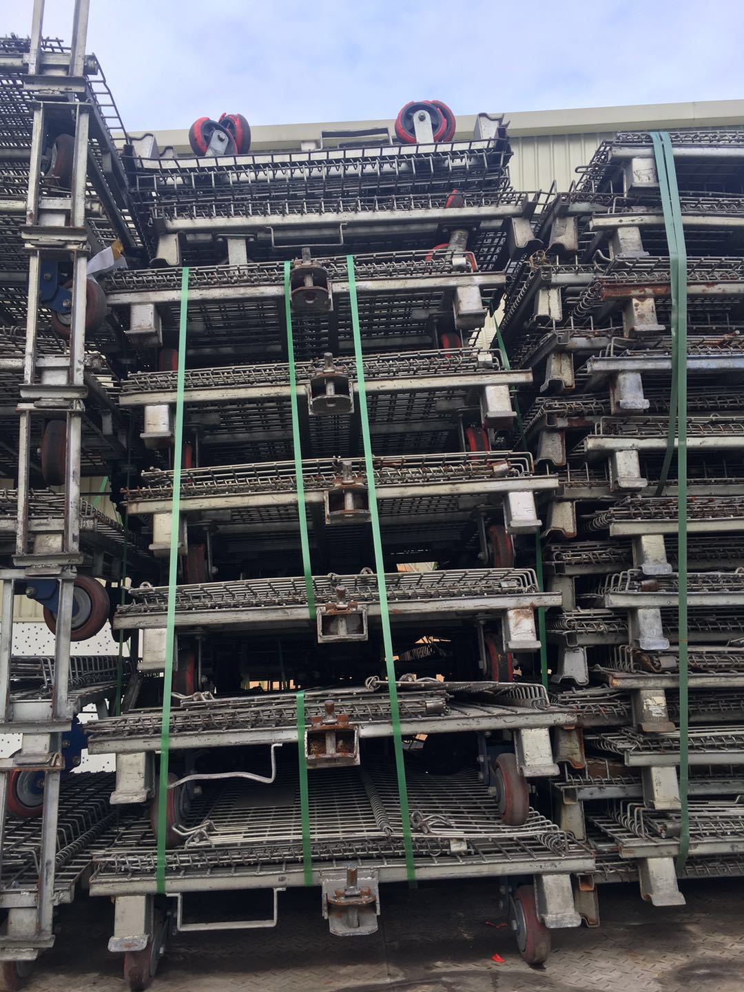 出售二手铁筐铁笼仓储笼仓库笼周转笼蝴蝶笼折叠式