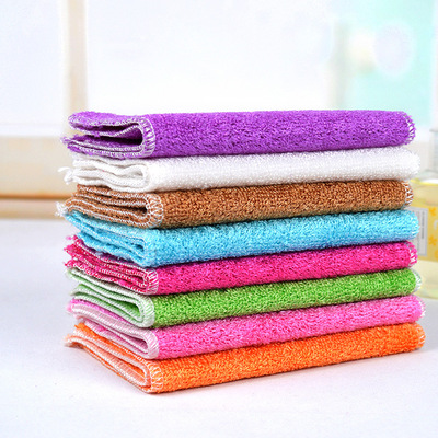 韩式百洁布竹纤维二代洗碗巾清洁巾 不沾油双层清洁抹布厂家批发|ms