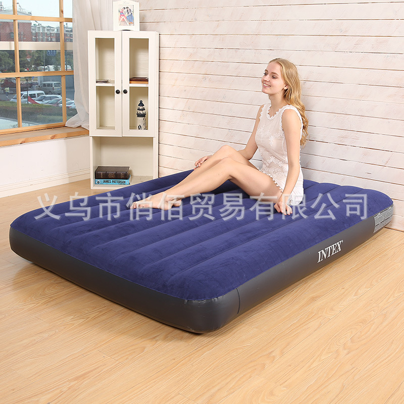 intex thickening enlarge Inflatable bed mattress household Double Flocking Air cushion bed outdoors Single Portable Airbed