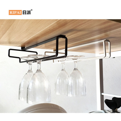 Japanese wrought iron wine glass upside-down rack for household punch-free goblet rack cabinet creative hanging cup rack for draining