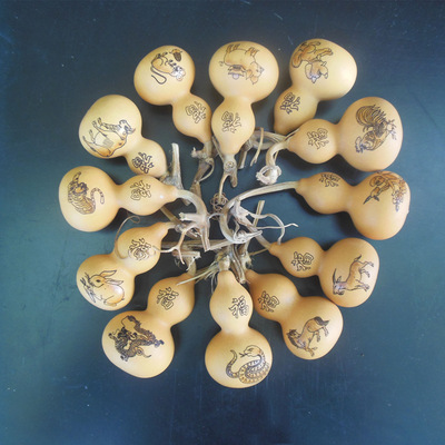 natural gourd Pendant laser Key pendant Gourd Chinese knot Pendant Craft gourd Chinese Zodiac gourd