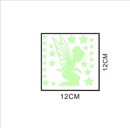 Kunshang New Luminous Flower Fairy Wall Sticker Living Room Bedroom Fluorescent Switch Sticker PVC Removable KS-35