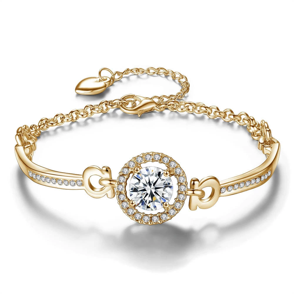 Accessory, fashionable zirconium, bracelet, simple and elegant design, Birthday gift