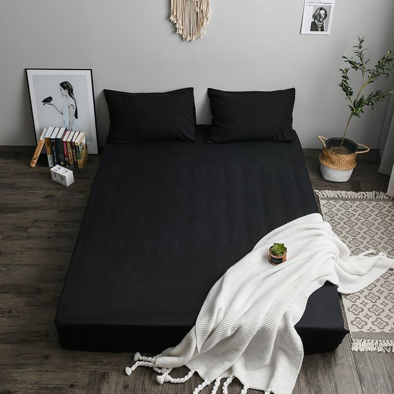 跨境货源美国英国尺寸纯色磨毛床笠床垫保护床罩亚马逊速卖通ebay