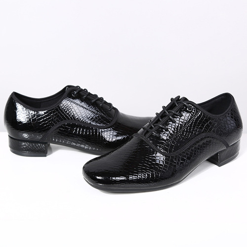 Microfiber patent leather men's modern dance shoes, wear-resistant soles, square dance shoes, ballroom dance shoes, outdoor dance shoes, watch