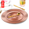 Huayi Run dish electroplating dining plate cushion plate solid color striped glass disk Japanese -style creative tableware