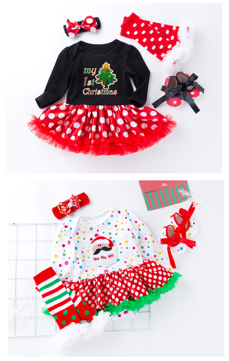 Weihnachten Prinzessin Karikatur Baumwolle Baby Kleidung Sets display picture 1