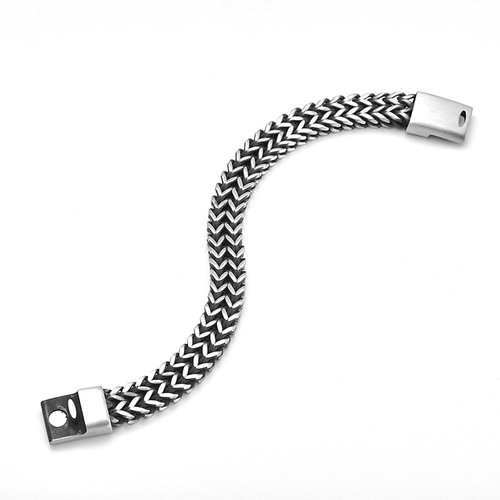 Euro-American Punk Style Bold Personality Titanium Steel Retro Men's Bracelet