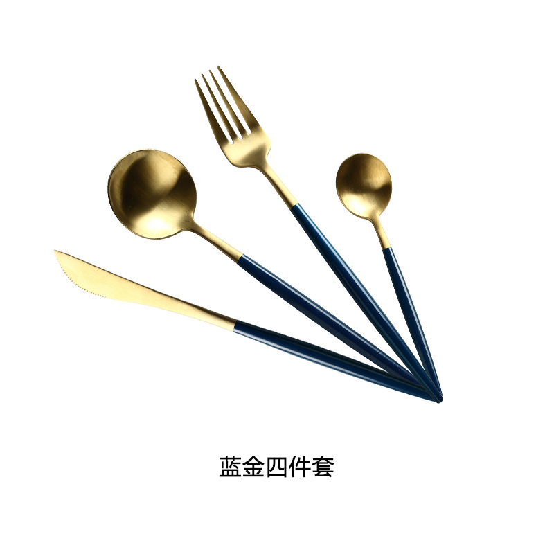 Cuchillo y tenedor de estilo occidental traje de cuchara Cuchillo y tenedor de acero inoxidable 304 de metal