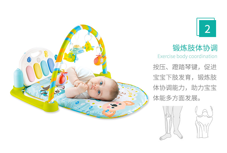 脚踏钢琴婴儿健身架器新生儿宝宝音乐游戏毯玩具0-1岁3-6-12个月详情图7