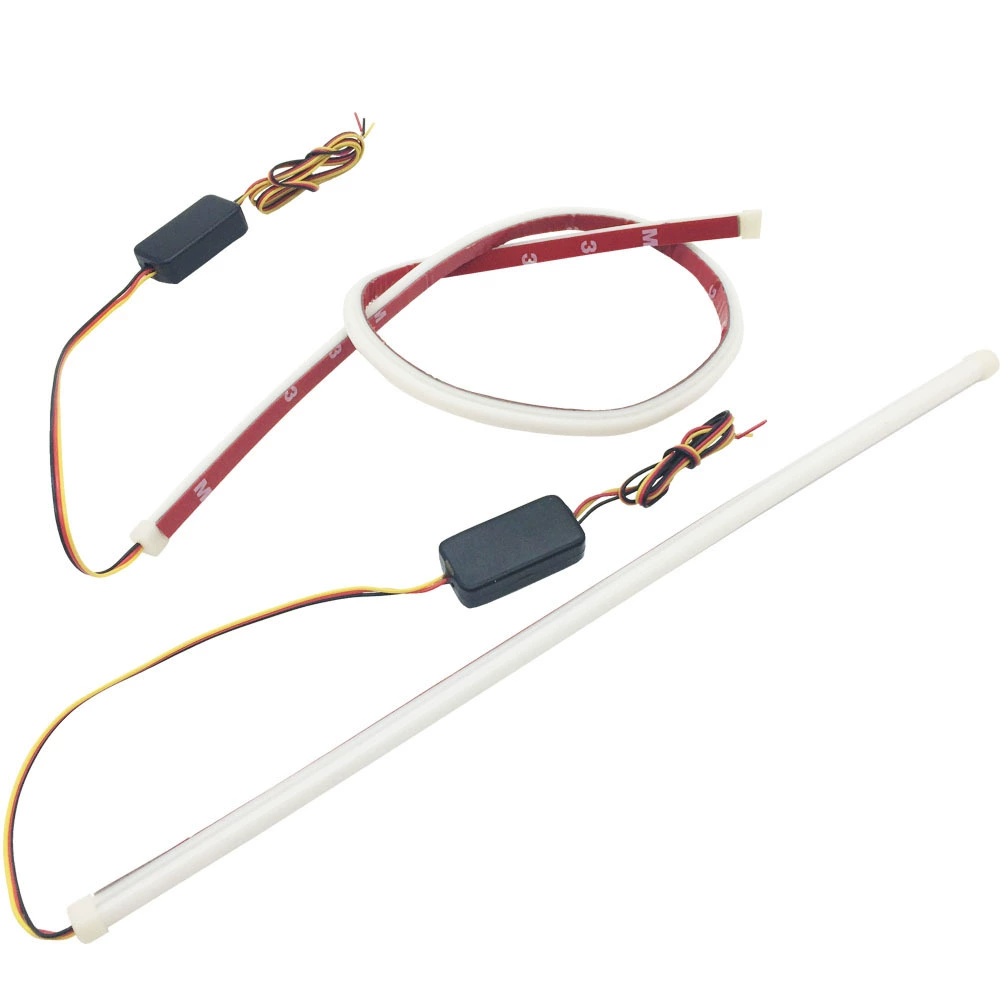 Сенсорный синий слезоточивый свет Модифицированная Декоративная полоса для фар Универсальный световод Двухцветный силиконовый свет Автомобильный светодиодный дневной ходовой свет мягкий