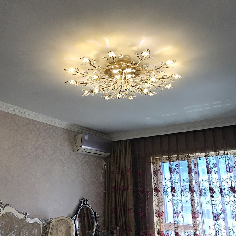 Modern creative golden LED ceiling light for living room for bedroom