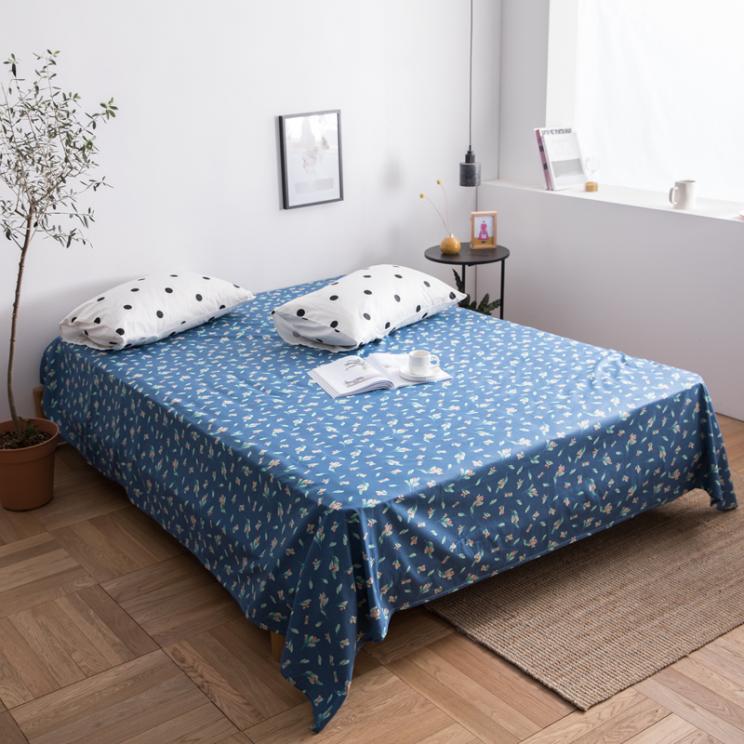 日式条纹格子四季全棉床单件1.2m学生宿舍床单双人2m纯棉男女被单