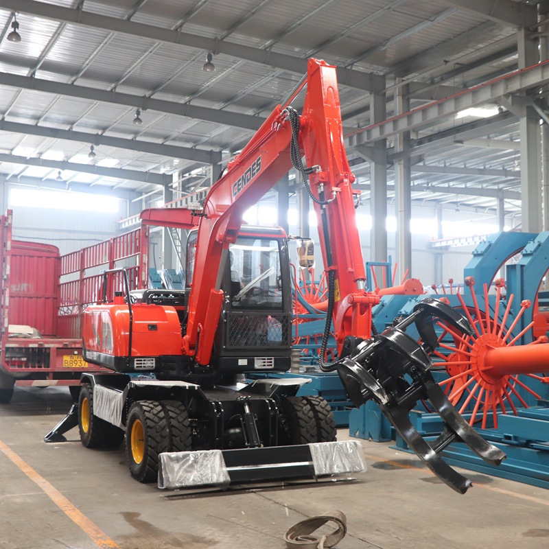 广西河池市抓木机价格 轮胎式抓钢机价格  带挖斗