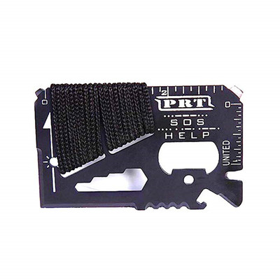 新款隨身便攜14合1多功能野營戶外不鏽鋼黑色繩子工具卡片刀