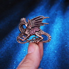 New Eco-Friendly Zinc Alloy Fashion Cross-Border E-commerce Best-Selling Retro Pin Ocean Series Diamond-Encrusted Dinosaur Pin