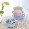 New product wheat straw Children rice rice bowl can decompose warm soup and spoon set tableware with small handle boxes