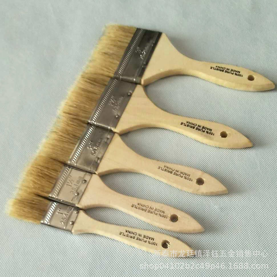 Brocha de cerdas de cerdo puras hervidas en agua para pintura, barbacoa, limpieza de revestimientos, brocha manual, venta al por mayor del fabricante