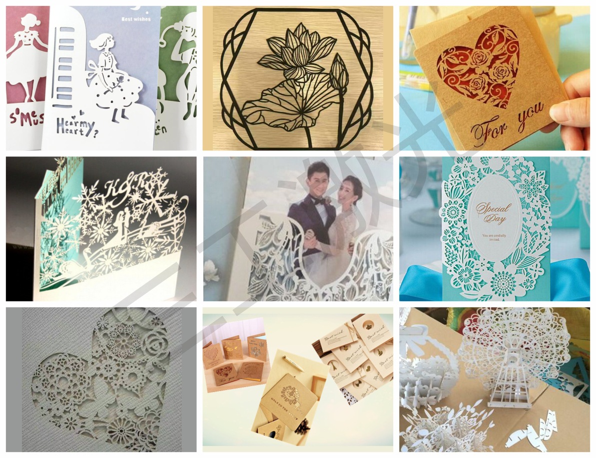 贺卡激光镂空机厂家直销，窗花剪纸蛋糕围边雕刻切割