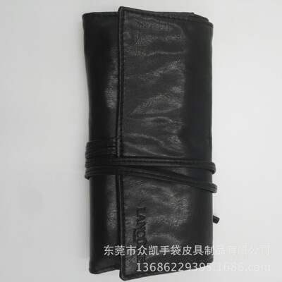 New black PU Brush Pack Brush Makeup Storage bag customized Imprint LOGO