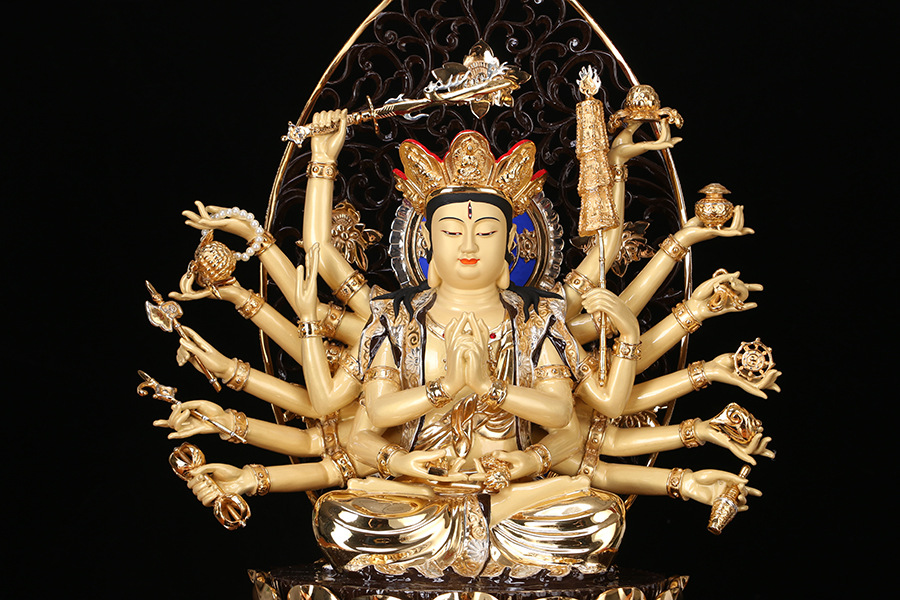 台湾盛凡工艺铜鎏金佛像批发准提佛母佛像工艺品家居准提菩萨摆件阿里巴巴