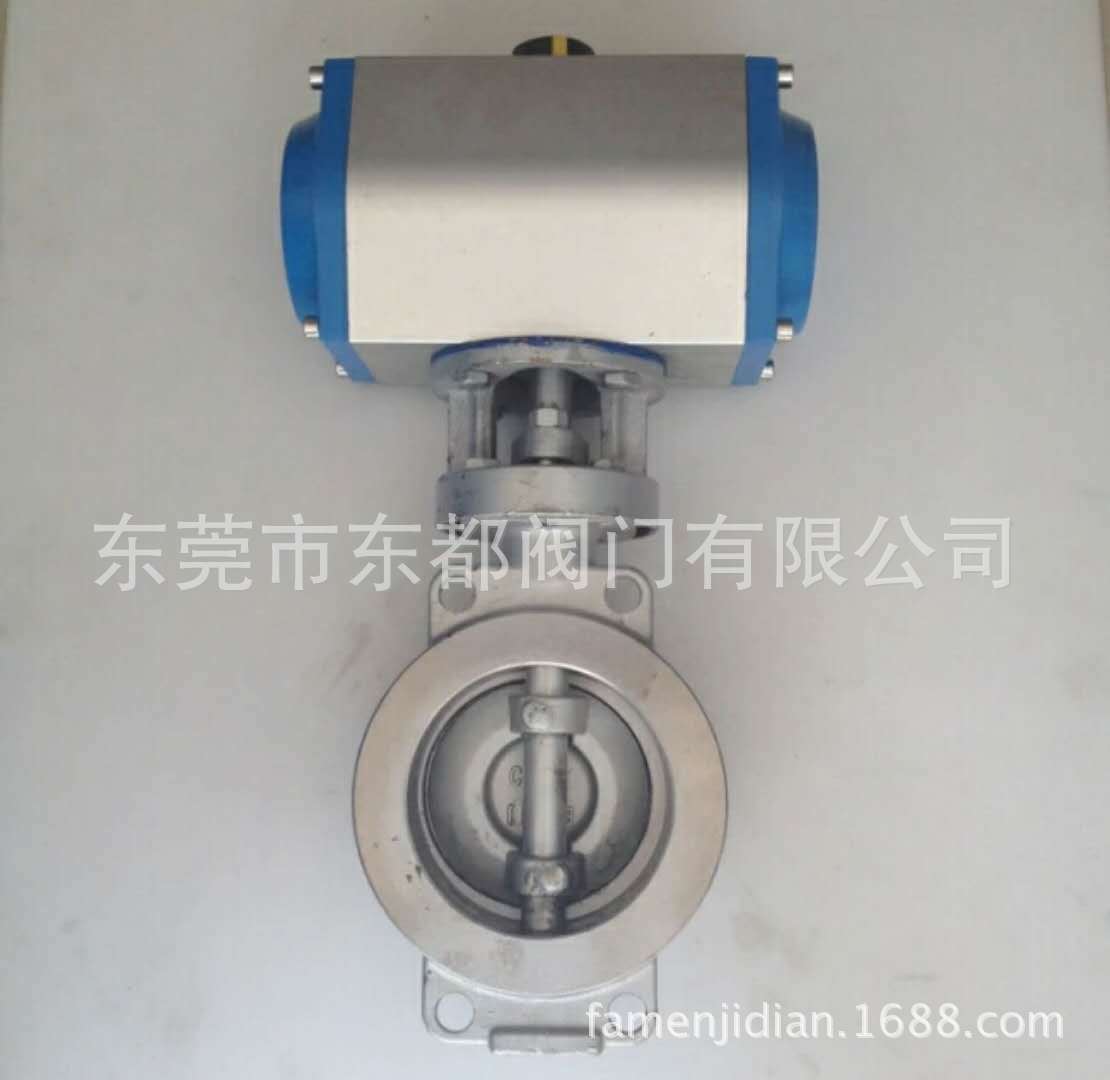 高温气动蝶阀 全不锈钢高温蒸汽法兰对夹硬密封蝶阀D673