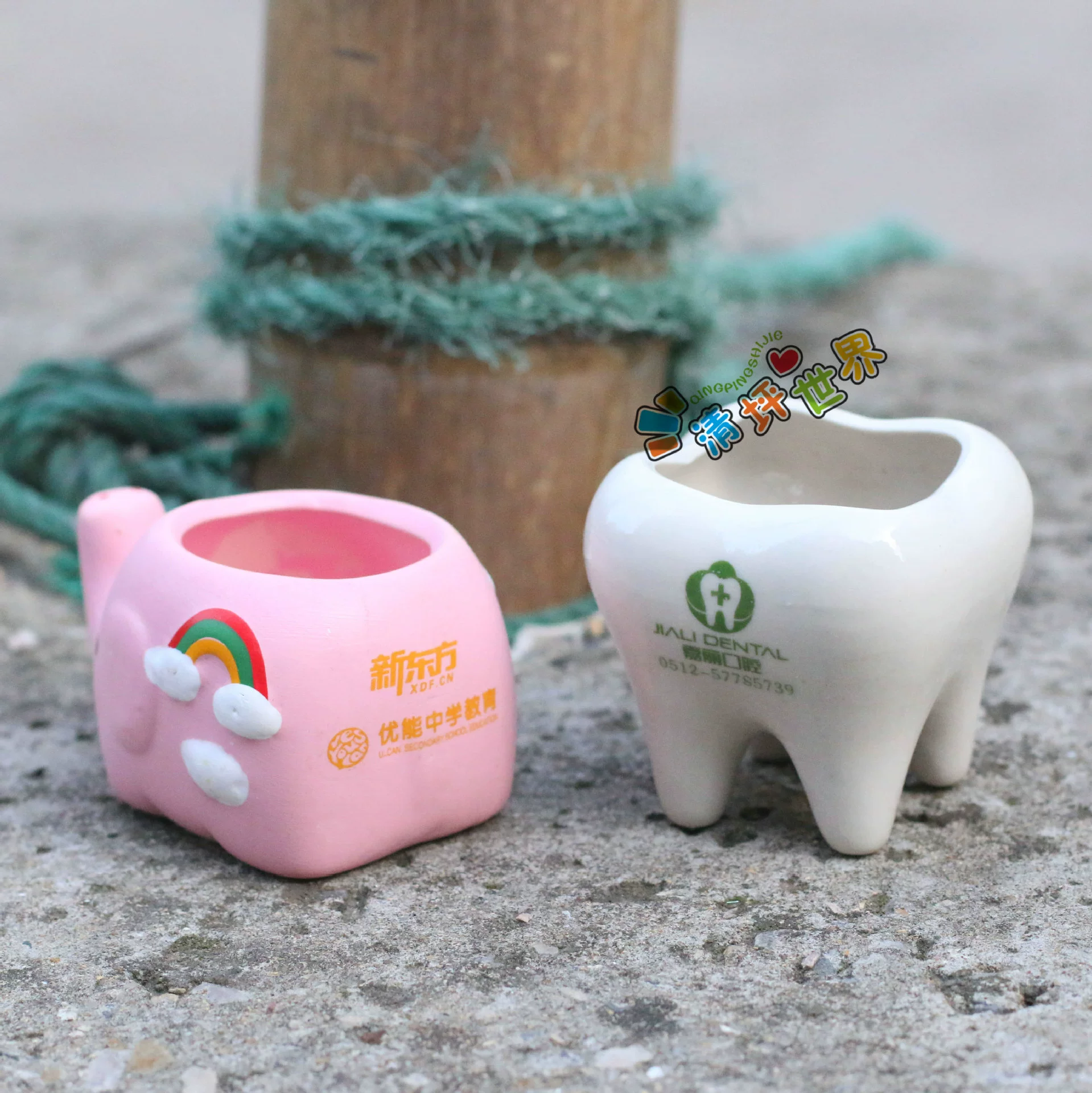 Цветок закка (растение в горшке с зубами) растение-слон в форме сердца трава мини креативный керамический цветочный горшок для печати логотипа