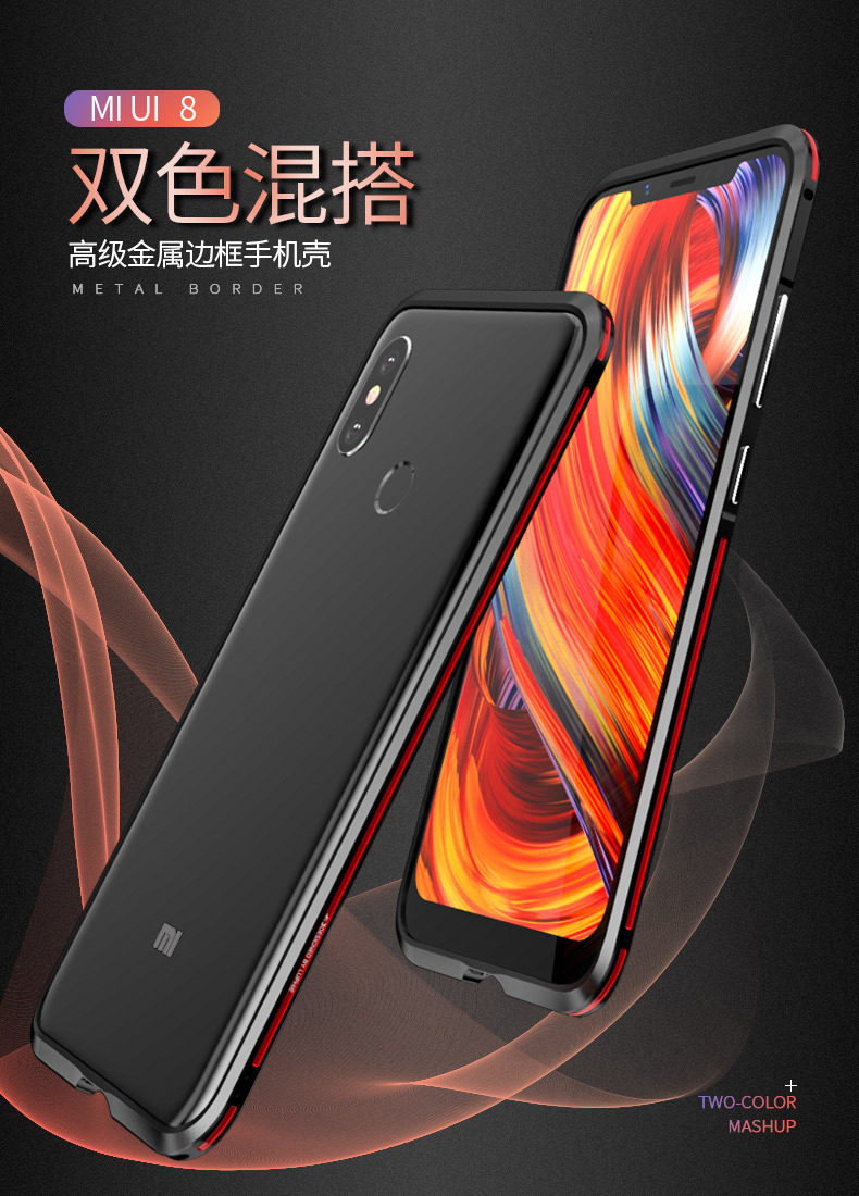Luphie Bicolor Blade Sword Slim Light Aluminum Bumper Metal Shell Case for Xiaomi Mi 8