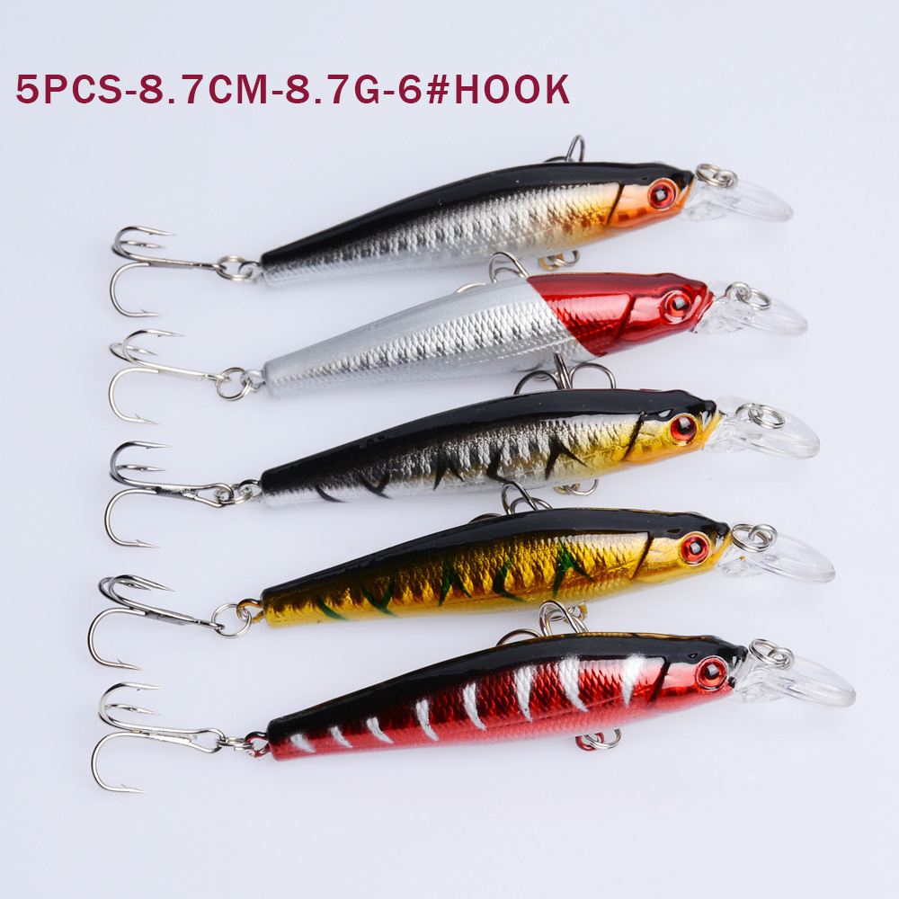 Sinking Minnow Lures Shallow Diving Minnow Baits Bass Trout Fresh Water Fishing Lure