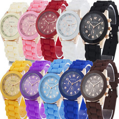 Geneva Silicone Women's Fashion Cute Colorful Jelly Student Couple Watches for Men
