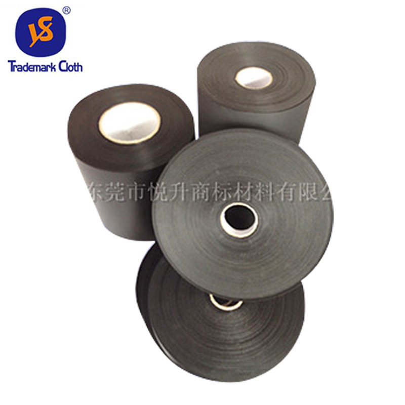 自粘电线胶商标布 高密度黑双面印刷材料 商标印刷材料批发