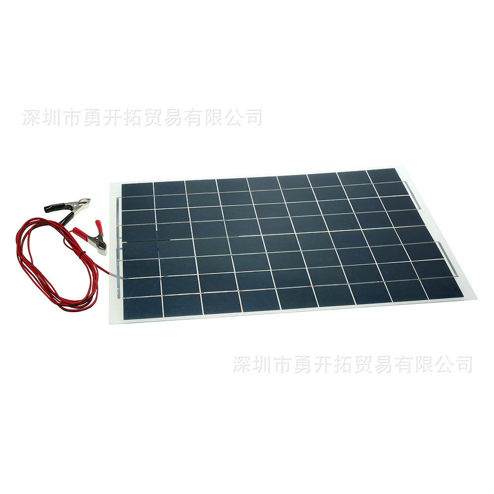 30W 12V半柔性太阳能电池板设备电池充电器
