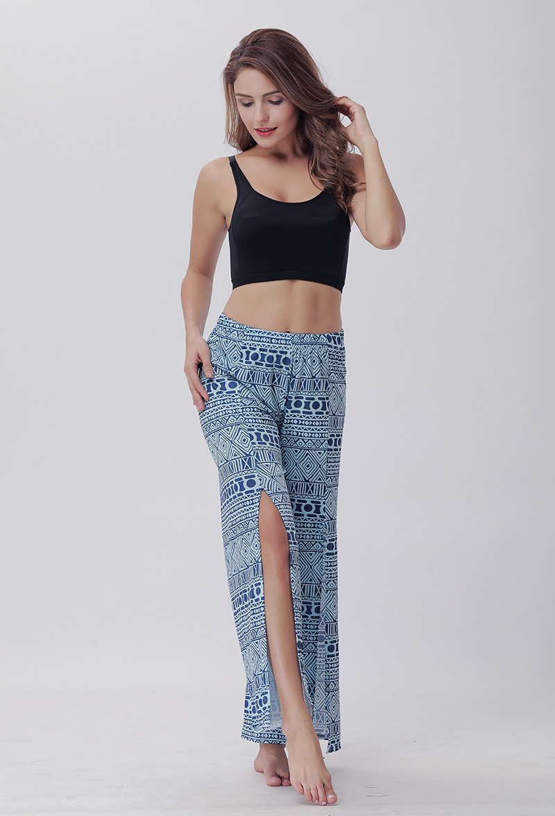 Flared Printed Yoga Pants Summer Style Split Hem Design Comfortable Fit Wholesale Available fast shipping