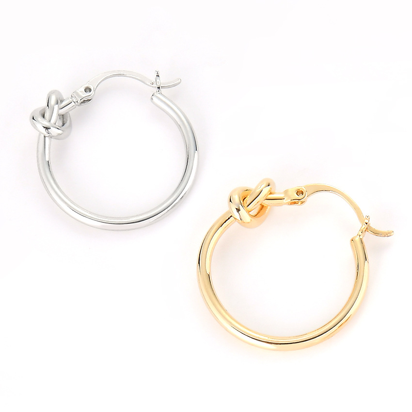Bijoux D&#39;oreille De Mode Simples Noeud Concentrique Creux Cercle Géométrique Boucles D&#39;oreilles Nouées Nihaojewelry display picture 2