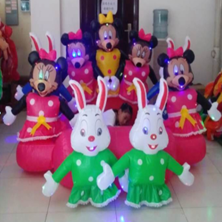 四轮充气电瓶车七彩发光碰碰车外罩儿童广场卡通气模厂家直销配件|ru