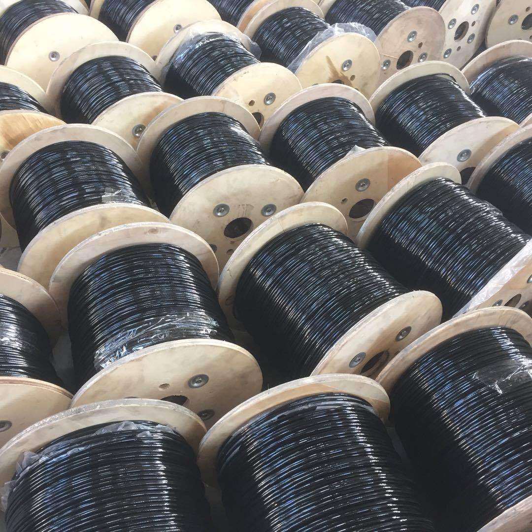 厂家批发健身器材配件钢丝绳黑色4MM尼龙包胶钢丝绳健身器材钢丝