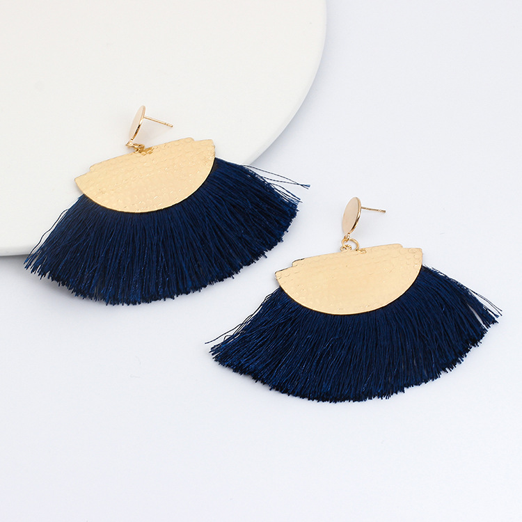 New Ethnic Style  Fashion Bright Color Cotton Tassel Earrings display picture 10