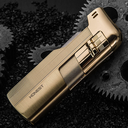 Baicheng pipe machine oblique fire old-fashioned retro open flame lighter inflatable with smoke knife pressure rod scraper Amazon manufacturer