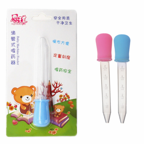 Manufacturer baby dropper type medicine feeder baby anti-choking silicone dropper medicine feeder with scale suction ball dropper 5ml