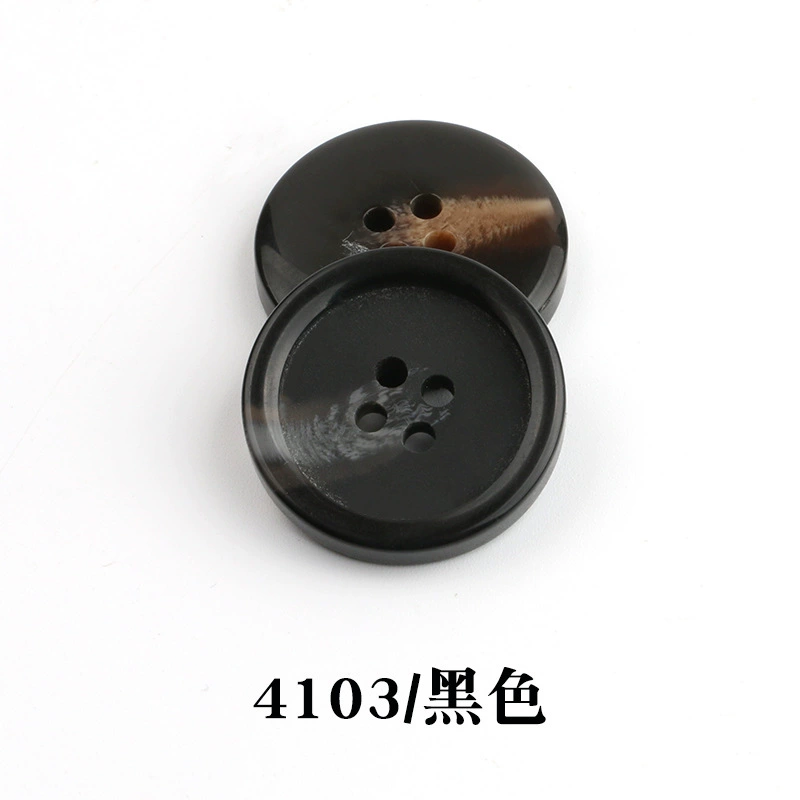 Spot wholesale resin pattern button suit button round edge four-eye coat windbreaker suit jacket button 4100