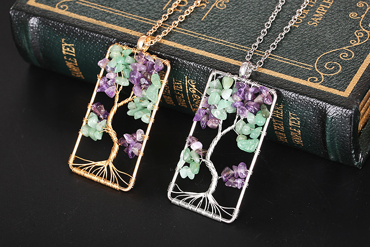 Ethnic Style Tree Crystal Plating Pendant Necklace 1 Piece