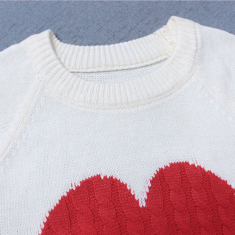 441g Weight Long Sleeve Sleeve Length Pullovers Placket Type Regular Sleeve Sleeve Type Polyacrylonitrile Fiber, knit Fabric Type Regular Top Length Sweater Tops Type Daily, Street Occasion Round Neck Neckline Slim Fit Type Heart Shape Pattern Spring, Autumn Season Women's Gender Elegant Style Wholesale Women's Elegant Heart Shape Long Sleeve Sweaters & Cardigans 42