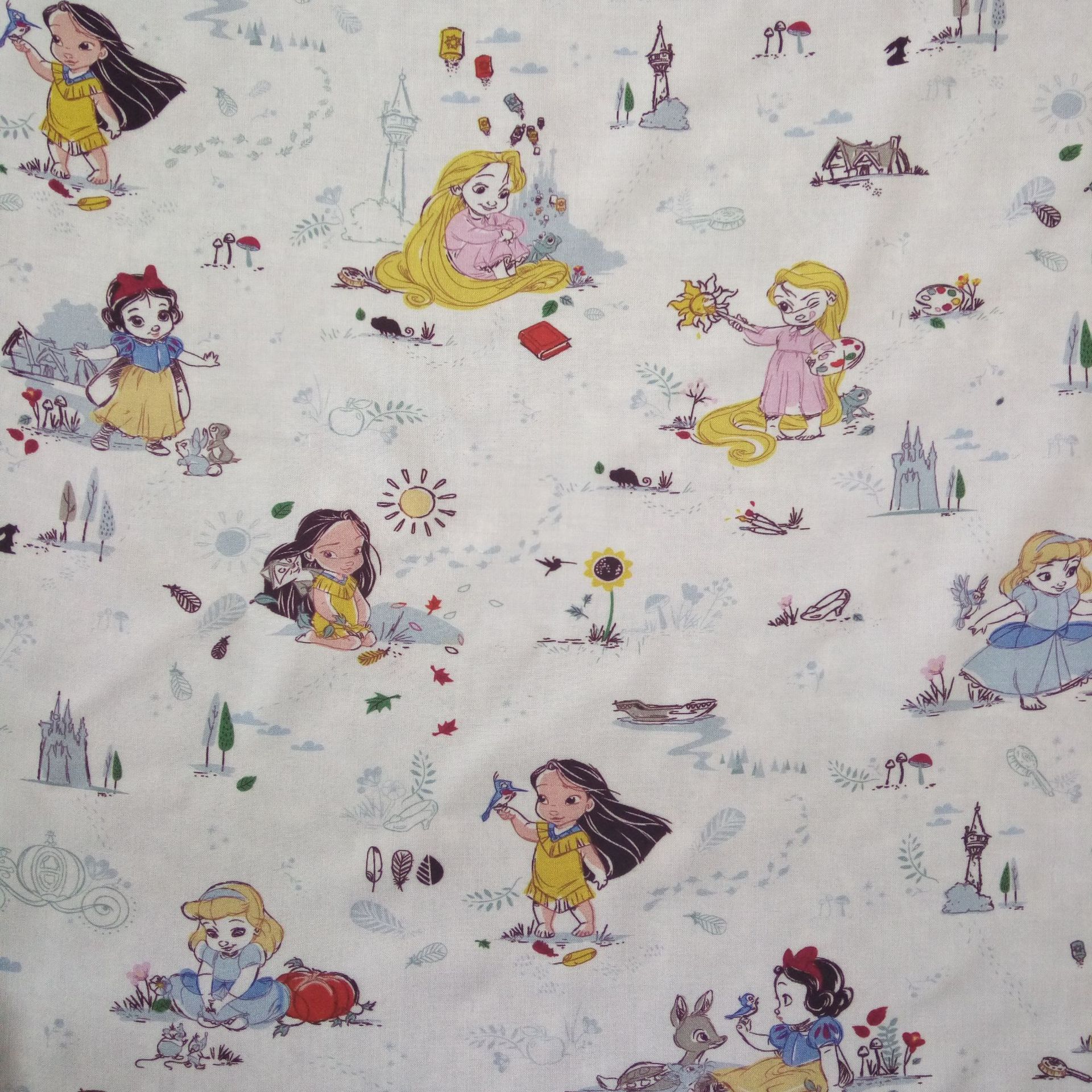 人棉 欧美春夏款童装面料 可爱卡通小女孩图案 绍兴数码印花布